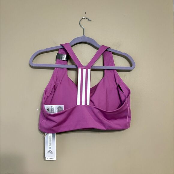 Adidas Women’s Powerimpact Training Medium Support Sports Bra Lilac XLDD - Picture 12 of 14